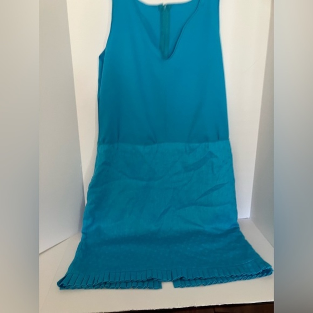Vintage Handmade Shift Dress Pleated Bottom Hem